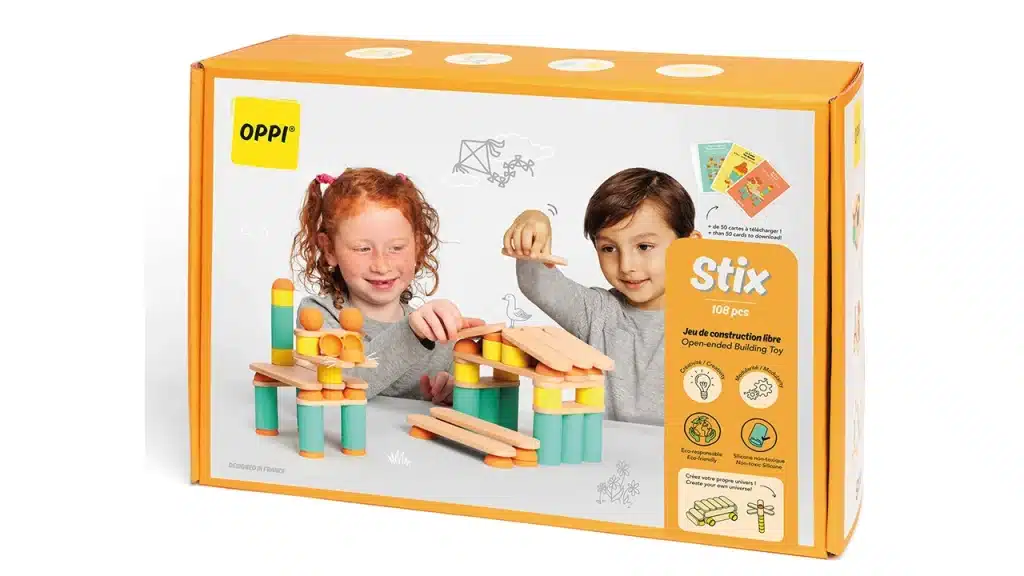 La scatola di Stix, gioco prescolare vincitore del Toy Award 2024 che è disponibile in Italia grazie a Città del sole
